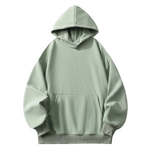 Men's Oversized Hoodie String less Hoodie Pullover <b>Thick</b> <b>Fleece</b> Oversize Loose Plus Size Men's Hoodies Custom Logo Cropped Men's - Product Image 5