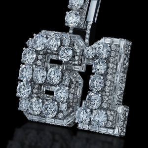 Collar con Colgante de Número de Moissanita Iced Out, Joyería de Lujo Estilo Hip Hop, Amuleto de Gema Pavé, Regalo para Hombres y Mujeres - Product Image 5