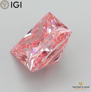 Diamant de laboratoire cultivé CVD de couleur rose vif fantaisie, clarté VVS2, certifié IGI, taille princesse, 3,01 carats, solitaire pour conception personnalisée - Product Image 5