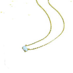 Collar con Colgante de Cadena Chapada en Oro Minimalista con Piedra de Ópalo para Mujer, Uso Diario, Suministro Directo de Fábrica - Product Image 5
