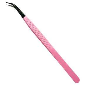 Pince à épiler pour cils RMI, produit classé parmi les meilleurs, avec pointe en plasma noir et revêtement en poudre rose, ensemble de pinces à épiler avec poignée diamantée - Product Image 5