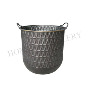 Square Copper Planter With Scalloped <b>Edge</b> And Patina Finish Outdoor <b>Garden</b> Container Antique Style - Product Image 2