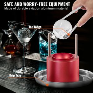 Kit per Sfere di Ghiaccio in Lega di Alluminio Aeronautico da 2,4 Pollici, Pressa per Ghiaccio da 60mm con Pinze e Vassoio Raccogligocce - Strumento Premium per Cubetti di Ghiaccio - Product Image 5