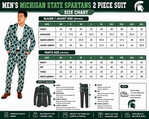 Costume artisanal des Spartans de l'État du Michigan pour hommes, ensemble veste et pantalon à carreaux verts, tenue sur mesure pour le jour du match - Product Image 5
