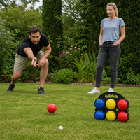 Ensemble de 6 boules de pétanque colorées en plastique pour jardin, pelouse et plage