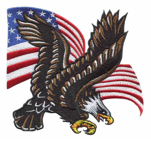 Parche Bordado Termoadhesivo de 3.0 Pulgadas de Ancho con Diseño de Águila de la Bandera de EE. UU. para Ropa, Tela de Fieltro, Principalmente Utilizado para Bordado con Cinta - Product Image 1
