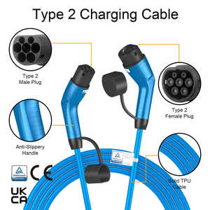 Estación de Carga Portátil para Vehículos Eléctricos Tipo 2, Cargador para Coche Eléctrico IEC 62196, Cables de Carga Rápida, Estándar Europeo, Cable Tipo 2 a Tipo 2 - Product Image 4