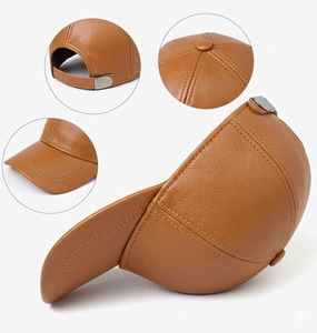 High Quality PU Leather Baseball Cap Unisex Adjustable Custom Logo Embroidery Hat Wholesale OEM - Product Image 4