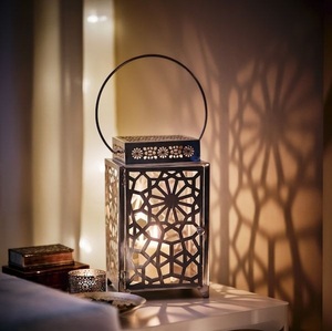 Bulk Ramadhan Decor Mesh Metal <b>Hurricane</b> <b>Lantern</b> Handmade Eco-Friendly Glass Two Tier Candle Holder Set Modern Minimalist Table - Product Image 5