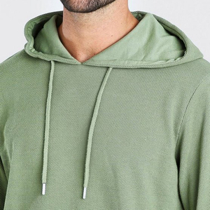 Men's Light Blue Hooded Tracksuit Full Length Sweatshirt Jogger <b>Set</b> Solid Color Casual Spring Wear 100% Cotton Breathable - Product Image 6