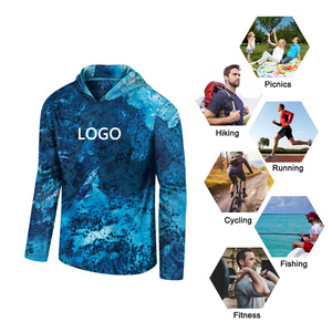 Chemise de pêche à manches longues pour homme, impression par transfert thermique, UPF 50, anti-UV, unie, 100% polyester, évacuation de l'humidité, vêtements d'extérieur - Product Image 2