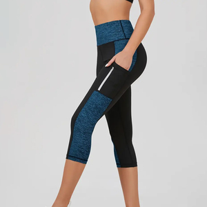 <b>Women's</b> High Waist Performance Mid Rise <b>Capri</b> Active Leggings with Pockets Stylish Ladies Print <b>Pants</b> <b>for</b> Gym Workout Leggings - Product Image 4