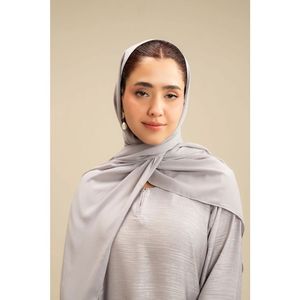 ชุดอาบายะสีเทาอ่อนปักลายที่แขนเสื้อสำหรับผู้หญิง ชุดเดรสยาวแบบเรียบร้อยสำหรับงานกลางคืน/งานทางการ พร้อมผ้าคลุมไหล่เข้าชุดสำหรับวันอีดและใส่ทำงาน - Product Image 3