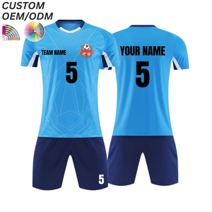 Tenue de football personnalisée avec logo d'usine, respirante, 100 % polyester, séchage rapide, uniforme d'équipe, support OEM ODM pour la vente en gros de vêtements de football - Product Image 1