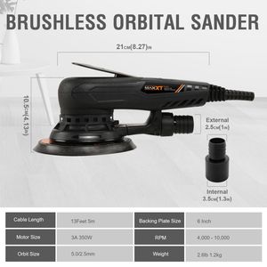 350W 3A Multi-Function Variable Speed Electric Corded Orbital <b>Sanders</b> Machine 5mm Random Orbital <b>Sander</b> Brushless Power Planers - Product Image 6