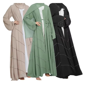Abaya longue élégante et respirante à manches longues pour femme musulmane, personnalisable, vente chaude, directement de l'usine - Product Image 1
