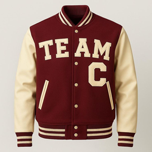 Custom Fashion Men <b>Varsity</b> <b>Jacket</b> Stand Collar Loose Casual Polyester OEM Service - Product Image 1