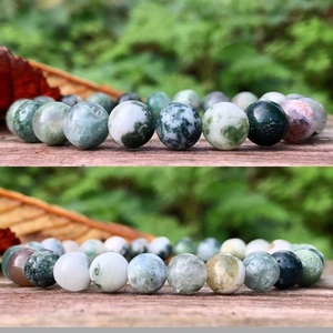 Natural Tree Agate <b>Bracelet</b> White Green Tree Agate <b>Beaded</b> <b>Bracelet</b> For Healing Reiki Energy Jewelry Wholesale 8mm - Product Image 5