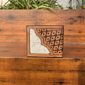 Portefeuille en cuir usiné à la main portefeuille en fourrure de vachette à longue fermeture éclair pour hommes nouveauté mode couleur marron porte-monnaie cadeau pour lui - Product Image 4