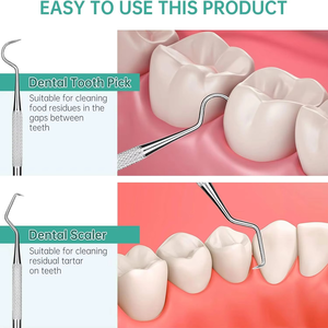 Kit de détartreur dentaire professionnel en acier inoxydable manuel, revêtement plasma bleu, durable, pour l'hygiène bucco-dentaire - Product Image 5