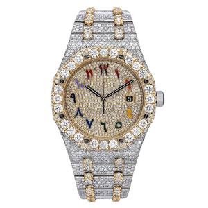 Hip Hop VVS Rainbow COLOUR Moissanite นาฬิกาสปอร์ตสุดหรูนาฬิกาไอซ์เอาท์สำหรับผู้ชายดีไซน์เนอร์ AP นาฬิกากลไกอัตโนมัติ - Product Image 1