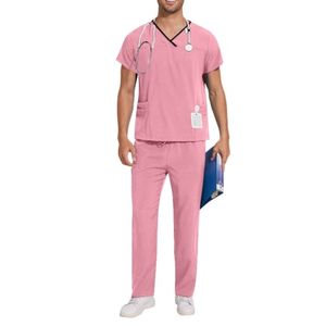 Vente en gros directe usine : Ensemble de 2 pièces de tenue médicale unisexe (haut à col en V et pantalon) pour femmes et hommes - Product Image 4