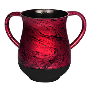 Wash <b>Cup</b> Yellow Marbleized With Black Bottom Stainless Steel Made in Israel Judaica Gifts Wash Hand Ceremony (Sky) - Product Image 3