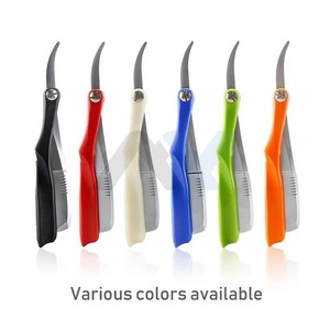 Rasoir droit pliant professionnel en acier inoxydable noir de qualité supérieure, lame unique affûtée, outil de rasage lisse et précis pour barbier - Product Image 1