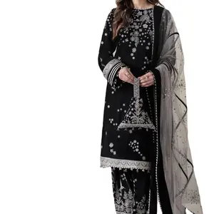 2024スタイル-パキスタンとインドのプレミアムレディースドレス。複雑な刺繍が施されたシックなパーティーウェア。