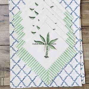 Set de table et serviettes imprimés à la main - Achetez des sets de table personnalisés, des nappes peintes à la main, des sets de table et serviettes imprimés à la main en stock - Product Image 5