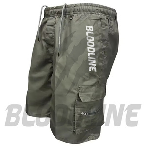 Bloodline Men's <b>Cargo</b> Shorts Mid Waist Elastic Drawstring Quick Dry <b>Camouflage</b> Pattern Casual Style - Product Image 4