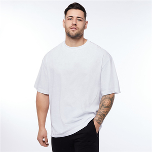 Camisetas de Hombre Extra Grandes Personalizadas al por Mayor, 100% Algodón, Cuello Redondo, Tejido de Punto, Transpirable, de Secado Rápido, Ecológicas, Casuales, Cortas - Product Image 4