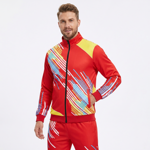Ensemble de survêtement décontracté pour homme, rouge, à capuche, écologique, fermeture éclair intégrale, sportif, jogging, séchage rapide, polyester, vêtements d'hiver - Product Image 3