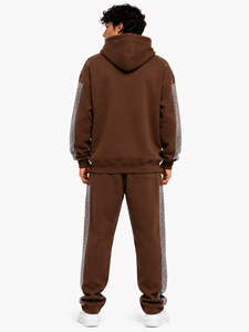 Conjunto de Sudadera con Capucha y Pantalones Deportivos Personalizados de Primera Calidad con Logotipo de Pedrería, Transpirables, Ecológicos, para Hombre y Mujer, 100% Algodón Felpa - Product Image 2