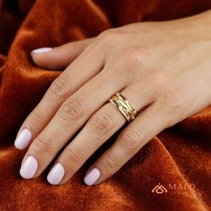 Moissanite <b>Ring</b> Round Cut Stone Wide Band Gold Plated 925 Sterling <b>Silver</b> <b>Statement</b> <b>Ring</b> Miami Chicago Modern Fine Jewelry Style - Product Image 5