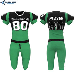 Conjunto de Pantalones y Camiseta de Fútbol Americano para Hombre, Cuello en V, Manga Corta, Absorbe la Humedad, Uniforme Ajustado, Nombre del Equipo 80, Impresión Sublimada - Product Image 4