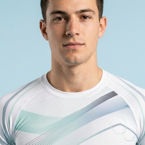Men Half Sleeve O-Neck Compression Fitted Sporty Casual Wear Breathable Solid Jersey Top - Product Image 3