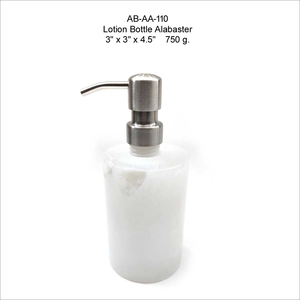 Distributeur de savon rond en marbre d'albâtre de luxe, accessoire de salle de bain moderne et design pour la maison et l'hôtel, prix de gros premium - Product Image 6