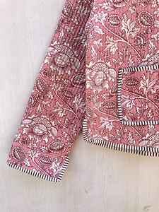 Chaqueta de punto de algodón acolchada reversible, nueva, estampada, transpirable, con rayas, para fiesta, estampada a mano, regalo para mujer, venta al por mayor - Product Image 5