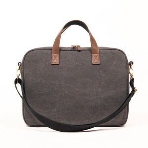 Gray Laptop <b>Briefcase</b> File Storage Bag GRS Cotton GRS PU Leather Fashion Computer Handbag - Product Image 4