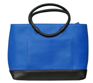 Bolso Tote de Moda en Cuero Genuino Azul, Impermeable, con Asa para el Hombro y Cierre, para Uso Diario y Viajes en Todas las Estaciones - Product Image 2