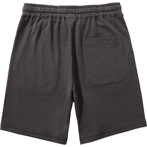 Pantalones Cortos Bermuda de Algodón Gris Sólido para Hombre, Cintura Elástica con Cordón, Pantalones Cortos Casuales con Bolsillos, Tela de Punto - Product Image 4