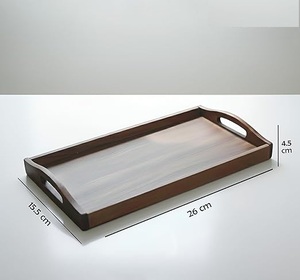 Bandeja de servir de madera de diseño moderno y lujoso con acabado pulido para presentaciones en restaurantes y hoteles de alta gama. - Product Image 5