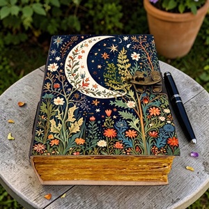 Tree <b>Life</b> Vintage Leather <b>Journal</b> Handmade Botanical Spiral Bound Notebook 200 Sheets Witchcraft Grimoire Diary Unique Gift for - Product Image 6