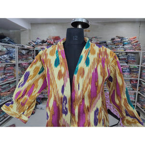 Cardigan en velours pour femme, broderie à la main, col en V, manches kimono, couleur bonbon, ouverture devant, longueur normale, cadeau - Product Image 5