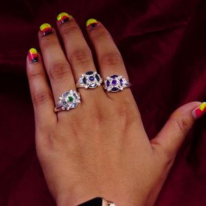 Anillo Clásico de Plata de Ley 925 Chapado en Oro con Gemas de Cianita, Topacio de Londres, Topacio Azul y Topacio Blanco para Bodas - Product Image 4