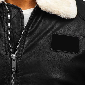 <b>Men's</b> Biker Style Faux Leather Slim Fit Lightweight Digital Printed Full Sleeve <b>Bomber</b> <b>Jacket</b> Detachable Fur Collar Multi-Season - Product Image 5