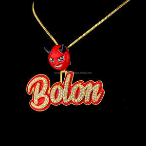 จี้เพชรโมอิสชุบทองสีเงินแท้แบบกำหนดเอง925ตัวการ์ตูนฮิปฮอปเย็นคืนเรืองแสงเคลือบความมืดชื่อที่กำหนดเองได้ - Product Image 2