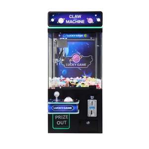 Machine de jeu d'arcade à griffes de taille moyenne, avec lumières et sons réglables, griffes en acier, pour usage commercial, cinéma maison, jouet, noir et violet, avec prix - Product Image 1