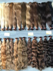 Extensions de cheveux vietnamiens 100% Remy bruts, kératine italienne I-Tips, style lisse soyeux, pré-collées, couleur claire - Product Image 3